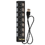 USB-концентратор ExeGate EX293978RUS DUB-72SW (кабель-адаптер USB2.0 --> 7xUSB2.0, кнопки включения/отключения для каждого порта, Plug&Play, черный), фото4