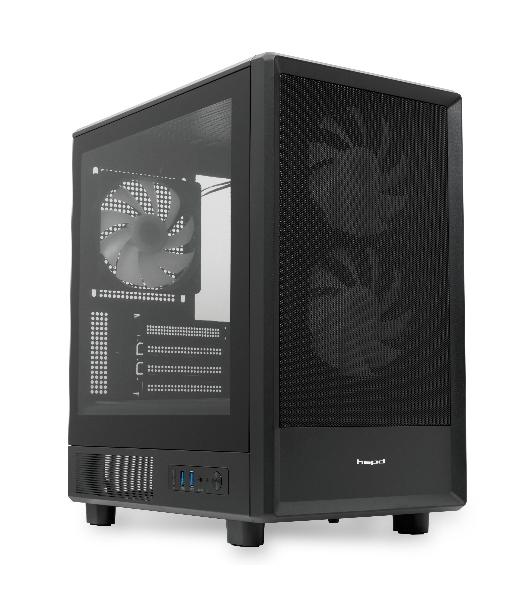 Компьютерный корпус HSPD M310, Mesh Mini-tower, черный, TG, 0.4 SPCC, 3x120мм ARGb mATX, mITX 180/280/160мм 1x2.5', 1x3.5', 4xPCI 2xUSB-A 3.0 452x277x418мм