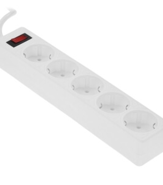 Сетевой фильтр Smartbuy SBSP-18-W Smartbuy One, 10А, 2 200 Вт, 5 розеток, длина 1,8 м, белый (SBSP-18-W)/45