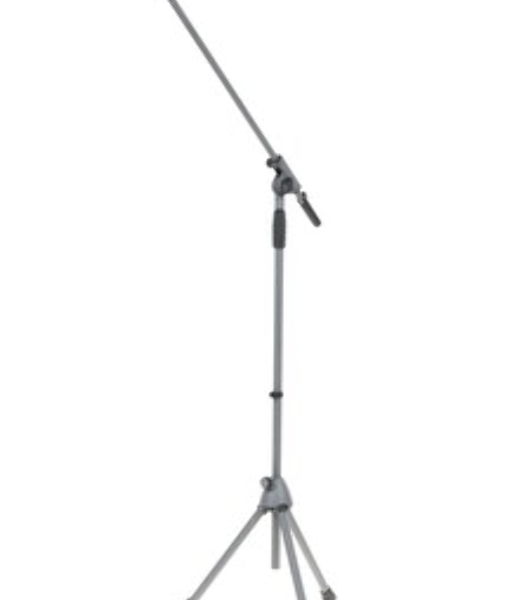 Микрофонная стойка 'журавль' K&M 21080-300-02 высота от 925 до 1630 мм, длина стрелы от 425 до 725 мм, металлические узлы, складная конструкция, материал стойки - сталь, цвет хром