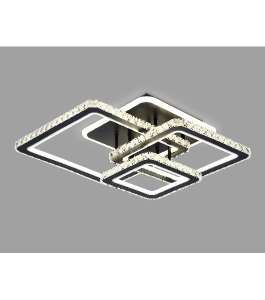 Управляемый светодиодный светильник Ambrella light FA1733/3 BK/CH черный/хром 145W 3000K/4200K/6400K 670*510*150 (ПДУ РАДИО 2.4G)