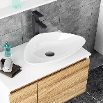 Тумба с раковиной и выпуском (Тумба Bau Dream Blackwood 80, умывальник BAU Triangle 59х39, выпуск клик клак, черный), фото5