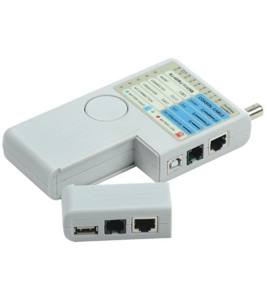 Тестер для витой пары ITK 4в1 RJ45/RJ11/BNC/USB с элем. пит.