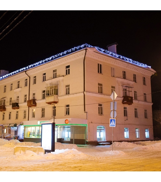 Гирлянда Neon-night Айсикл (бахрома) светодиодный, 4,0 х 0,6 м, черный провод каучук, 230 В, диоды белые, 128 LED