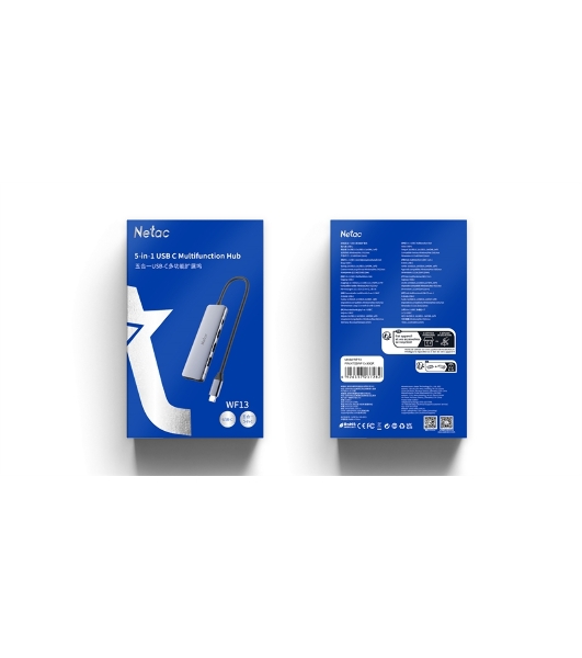 USB-концентратор Netac WF13, USB Type-C, USB/HDMI/USB Type-C, USB