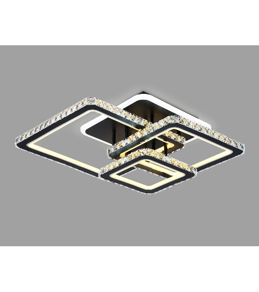 Управляемый светодиодный светильник Ambrella light FA1733/3 BK/CH черный/хром 145W 3000K/4200K/6400K 670*510*150 (ПДУ РАДИО 2.4G)