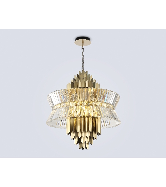 Люстра Ambrella light LH41023/18 BS/CL латунь/прозрачный E14*18 max 40W D700*750