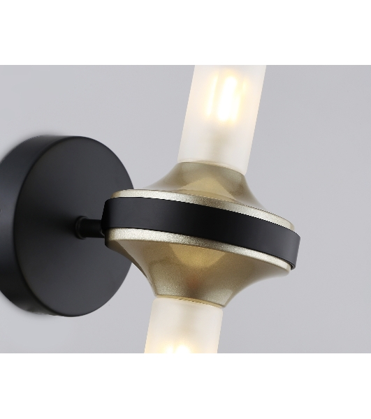 Настенный светильник Ambrella light LH55355/2 BK/CGD/CL черный/золото/прозрачный G9/2 max 30W 150*100*320