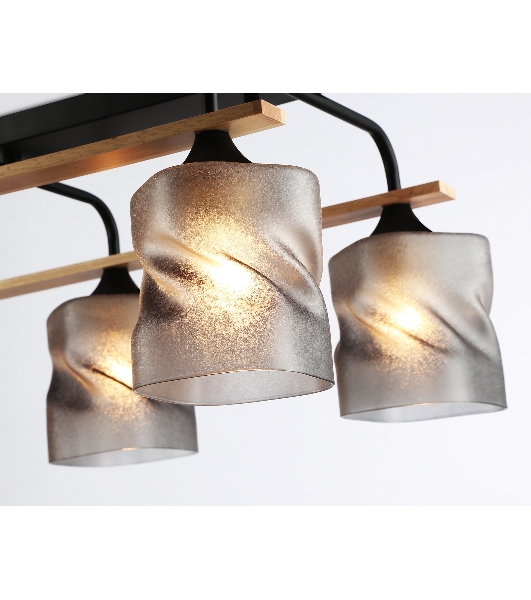 Светильник Ambrella light TR3033250/6 BK/WD черный/дерево E27/6 max 60W 580*340*245