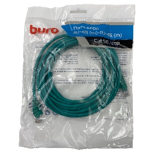 Патч-корд Buro UTP 4 пары cat.5e CCA molded 5м зеленый RJ-45 (m)-RJ-45 (m)