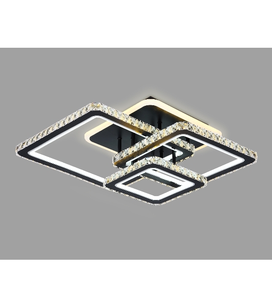 Управляемый светодиодный светильник Ambrella light FA1733/3 BK/CH черный/хром 145W 3000K/4200K/6400K 670*510*150 (ПДУ РАДИО 2.4G)