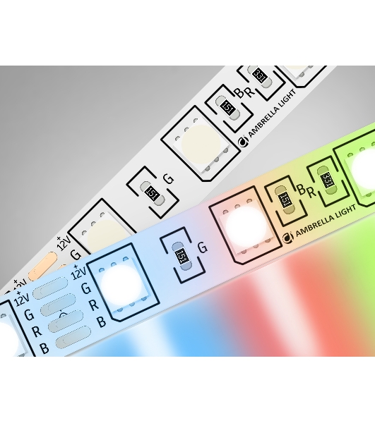 Светодиодная лента Ambrella light GS2202 5050 60Led/ 14.4 m/ 12V IP20 RGB/ 5000*10*1.87mm (4 конт.)