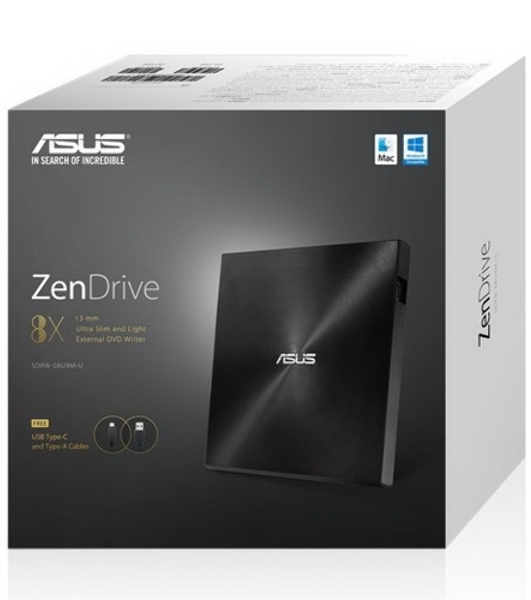 Оптический привод DVD-RW Asus SDRW-08U9M-U черный USB slim ultra slim M-Disk Mac внешний RTL