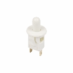 Выключатель-кнопка Rexant 250V 2.5А (2с) ON-(OFF) Б/Фикс белый (мебельная), фото 1