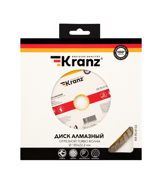 Диск алмазный отрезной Kranz Turbo волна 180x22.2 мм