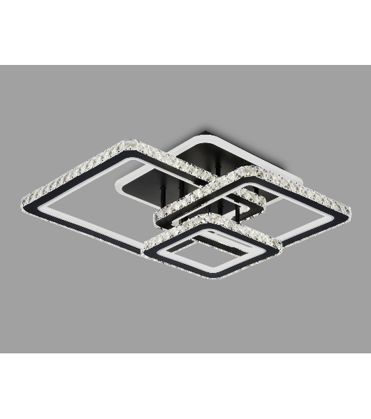 Управляемый светодиодный светильник Ambrella light FA1733/3 BK/CH черный/хром 145W 3000K/4200K/6400K 670*510*150 (ПДУ РАДИО 2.4G)