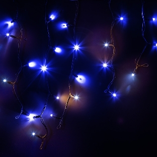 Гирлянда Neon-night Айсикл (бахрома) светодиодный, 4,0 х 0,6 м, с эффектом мерцания, черный провод 'КАУЧУК', 230 В, диоды синие