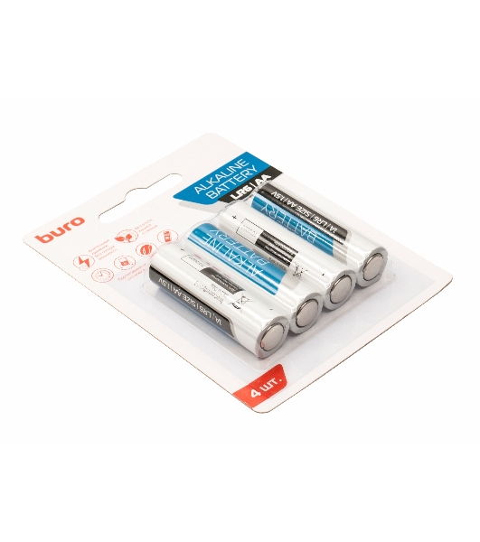 Батарея Buro Alkaline LR6 AA (4шт) блистер