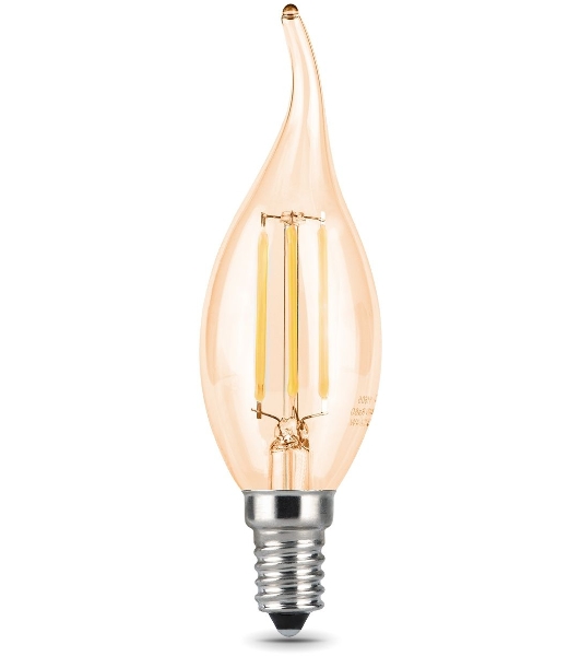 Лампа светодиодная Gauss Filament Свеча на ветру E14 5Вт 4100К Golden