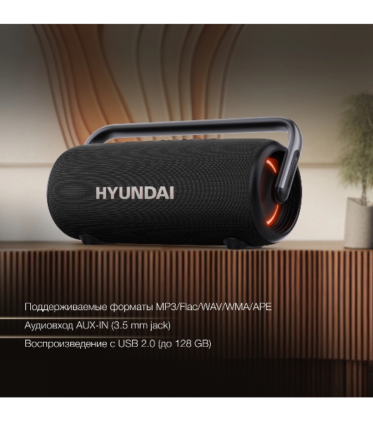 Колонка портативная Hyundai H-PS1029 черный 220W 4.1 BT 10м 4800mAh
