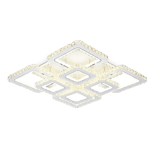 Управляемый светодиодный светильник Ambrella light FA1737/4+4 WH/CH белый/хром 215W 3000K/4200K/6400K 720*720*120 (ПДУ РАДИО 2.4G)