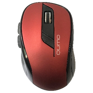 Мышь беспроводная Qumo Office Line M62 красный, 1600 dpi, радиоканал, USB, кнопки - 6