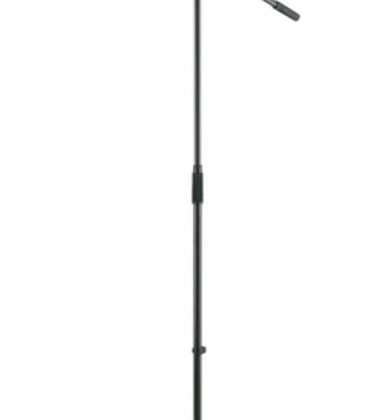Микрофонная стойка 'журавль' K&M 21020-300-55 высота от 900 до 1605 мм, длина стрелы 800 мм, металлические узлы, складная конструкция, материал стойки - сталь, цвет черный