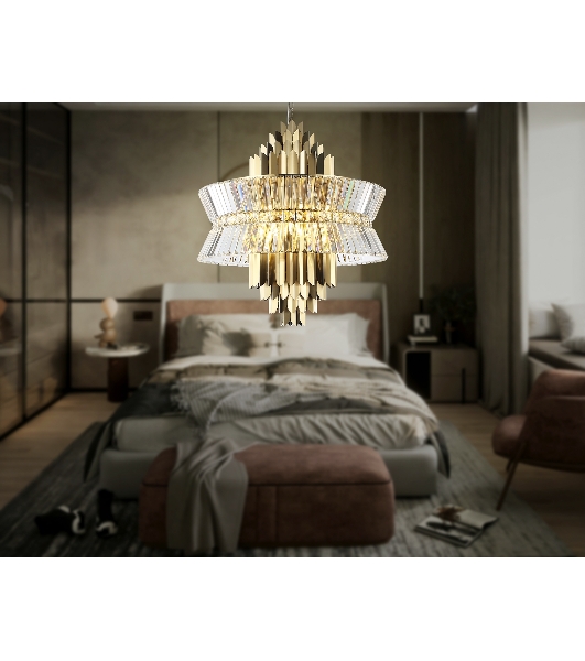 Люстра Ambrella light LH41023/18 BS/CL латунь/прозрачный E14*18 max 40W D700*750
