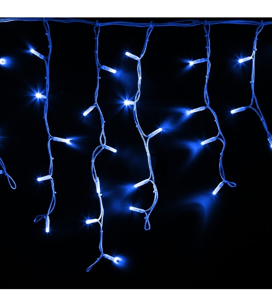 Гирлянда Neon-night Айсикл (бахрома) светодиодный, 4,0 х 0,6 м, белый провод каучук, 230 В, диоды синие, 128 LED