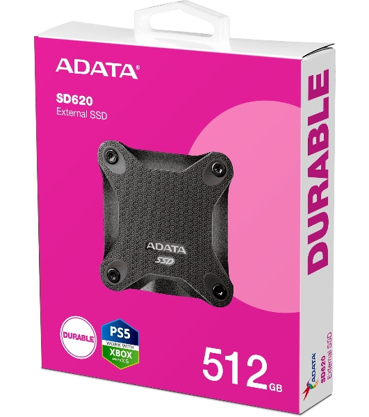 Внешний SSD ADATA SD620, 512Gb, USB 3.2 Gen 2 Type-A, R/W 520/460, черный