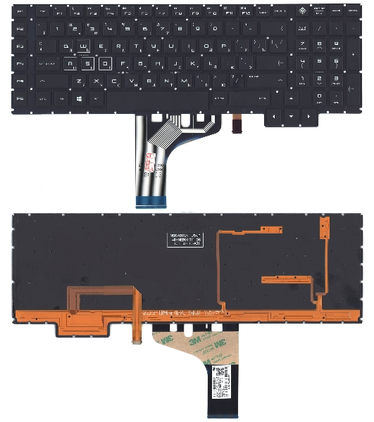 Клавиатура для ноутбука HP Omen 17-AN черная с подсветкой