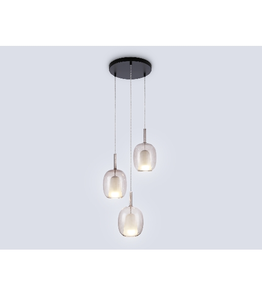 Подвесной светильник Ambrella light LH11156/3 BK/WH/TI черный/белый/янтарь E27*3 max 60W D425*1500