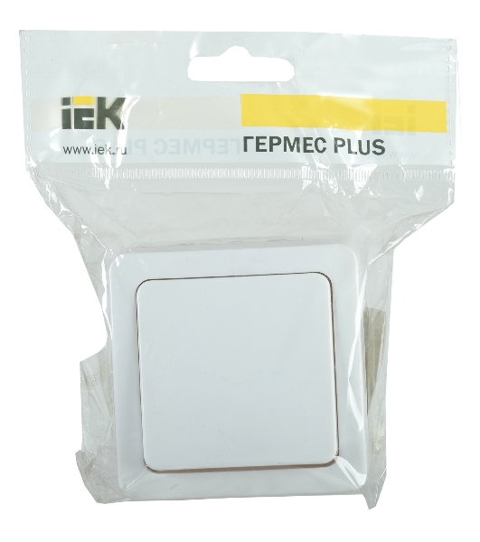 Выключатель IEK EVMP10-K01-10-54-EC ВС20-1-0-ГПБ выкл 1кл о/у IP54 (цвет клавиш: белый) ГЕРМЕС PLUS