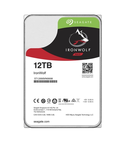 Жесткий диск Seagate Ironwolf ST12000VN0008, 12Tb SATA 6.0Gb/s, 7200 rpm, 256mb buffer, 3.5',для NAS
