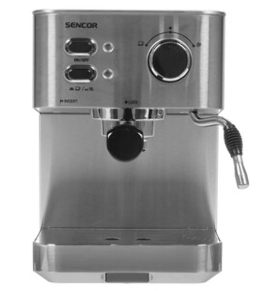 Кофеварка рожковая Sencor SES 4010SS серый, исп. кофе - молотый, 1.5 л, 1050 Вт, 15 бар