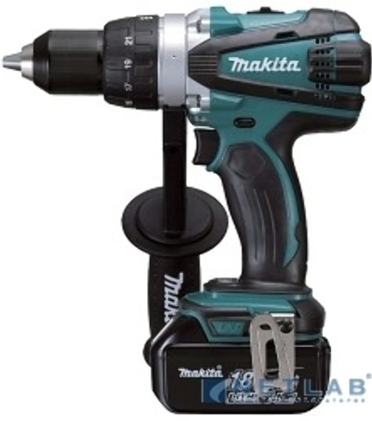 Дрель-шуруповерт Makita DDF458RFE, 18 В, 1,5 Ач, 42 Нм, бесщеточный, ударный
