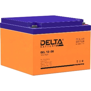 Аккумуляторная батарея Delta GEL 12-26 напряжение 12В, емкость 26А·ч (174х166х125мм)