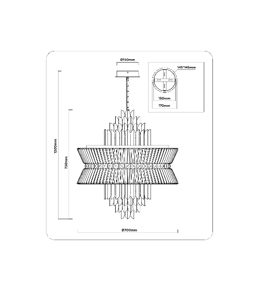 Люстра Ambrella light LH41023/18 BS/CL латунь/прозрачный E14*18 max 40W D700*750