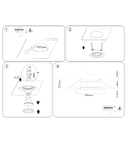 Светильник Ambrella light TN1141 WH белый IP44 GU5.3 D95*38