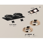 Комплект встраиваемого поворотного светильника Ambrella light XC7636084 SBK/PPG черный песок/золото розовое полированное MR16 GU5.3 (C7636, N7005), фото 1