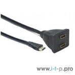 Разветвитель HDMI Cablexpert DSP-2PH4-002, HD19F/2x19F, 1 компьютер => 2 монитора, пасcивный, Full-HD, 3D, 1.4v, фото2