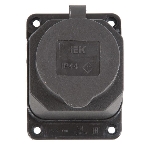 Розетка кабельная наружной установки IР44 16А 2Р+E каучук ОМЕГА IEK PKR11-016-2-K02, фото 1