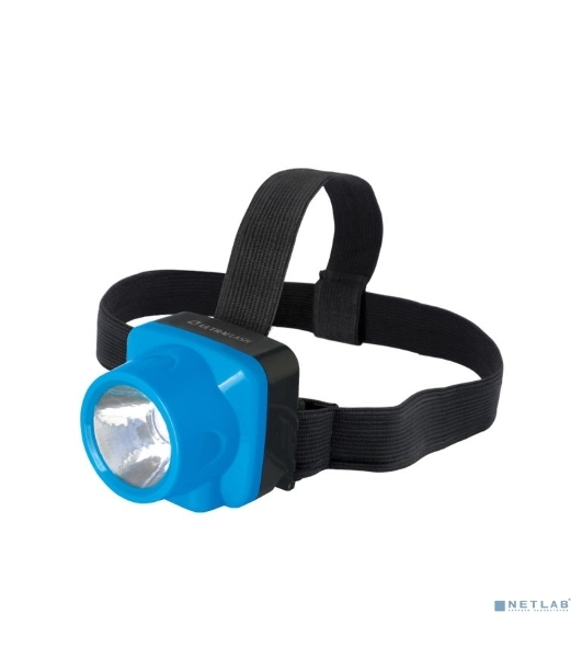 Фонарь налобный аккумуляторный LED5375 220В 0.4Вт LED 2 реж. пластик голуб. Ultraflash 14252