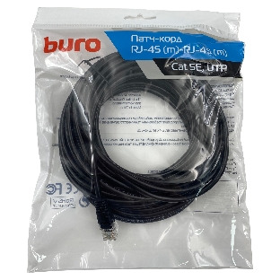 Патч-корд Buro UTP 4 пары cat.5e CCA molded 10м черный RJ-45 (m)-RJ-45 (m)