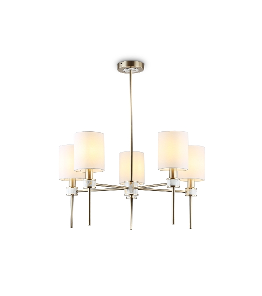 Люстра Ambrella light LH72371/5 DBS/WH темная латунь/белый E14/5 max 40W D680*720