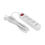 Удлинитель Rexant STANDARD 3 гнезда, 5 м, 3х1,0 мм², с/з, с выключателем, 2 USB, белый, фото4