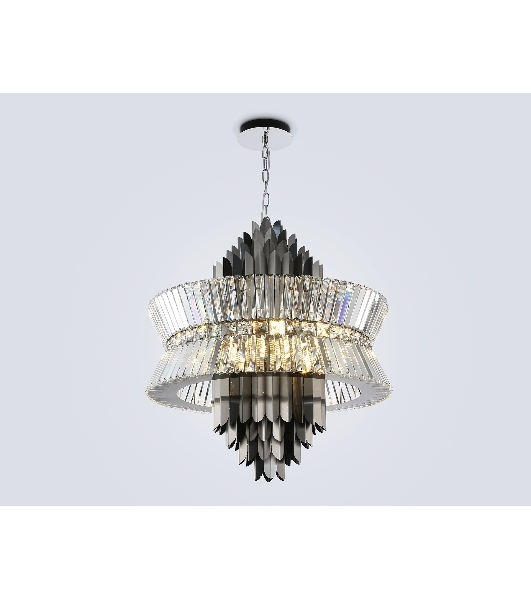 Люстра Ambrella light LH41026/18 BK/CL черный/прозрачный E14*18 max 40W D700*750
