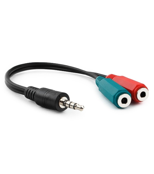 Кабель аудио сигнала Gembird Jack3.5 4pin->Jack3.5 стерео + 3.5 микрофон моно, длина 20с, черный