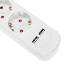 Удлинитель Rexant STANDARD 3 гнезда, 5 м, 3х1,0 мм², с/з, с выключателем, 2 USB, белый, фото3