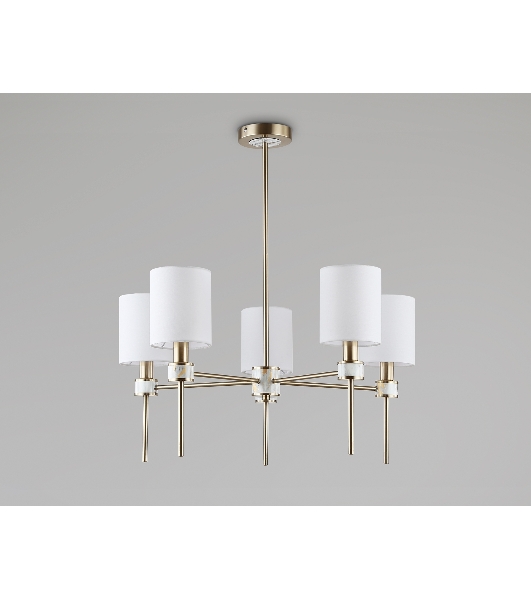 Люстра Ambrella light LH72371/5 DBS/WH темная латунь/белый E14/5 max 40W D680*720